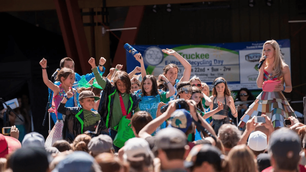 Tahoe Truckee Earth Day Curtesy of Palisades Tahoe Featured image showing kids celebrating Earth Day at the Tahoe Truckee Earth Day Festival