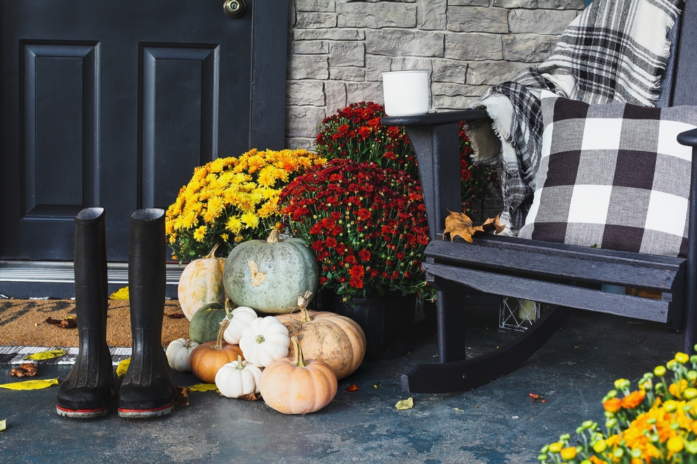 Enhancing Your Mountain Home's Curb Appeal - Fall Edition Hot,Coffee,Sitting,On,Rocking,Chair,On,Front,Porch,That